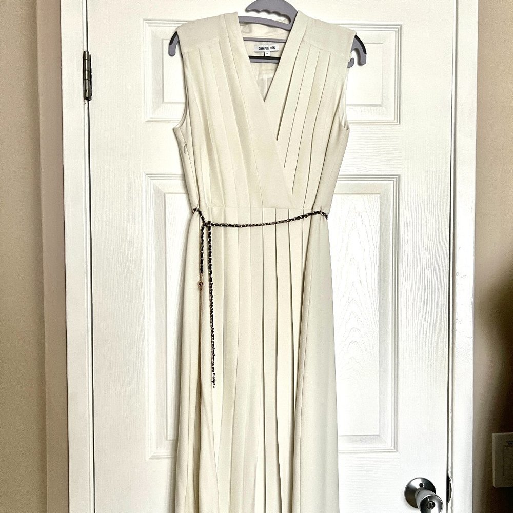Dimple Hsu ivory pleated dress, XL